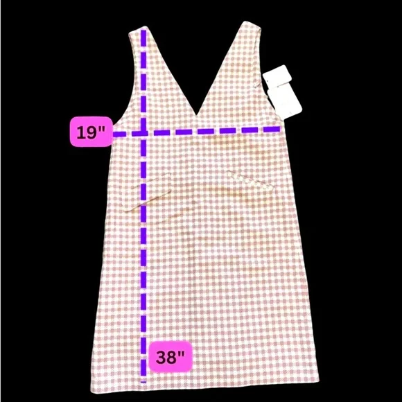 NWT Couture Brooch sz med Mauve Houndstooth Print Shift Dress - Picture 2 of 6